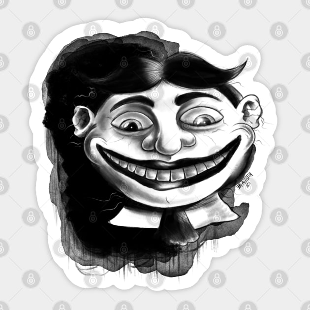 Creepy Smile Sticker by LoudMouthThreads